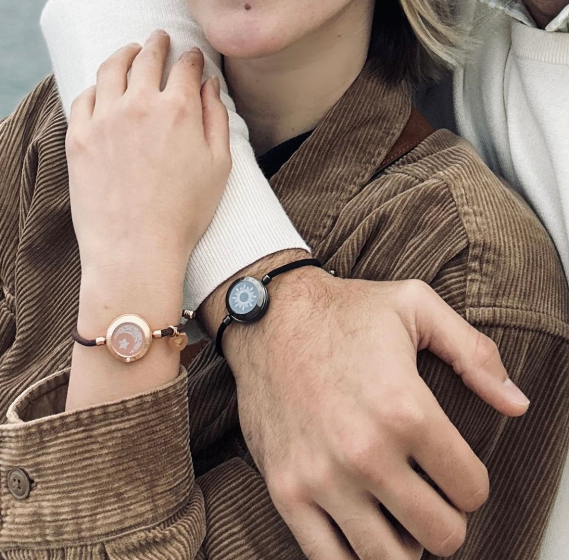 Sun-Moon Smart Sensing Couple Bracelet